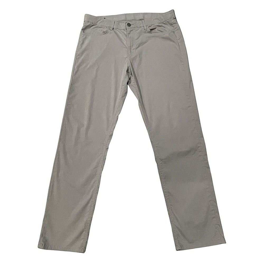 Faherty Mens Movement 5 Pocket Pant‎ 34x29 Gray Coolmax Chino Hiking Active